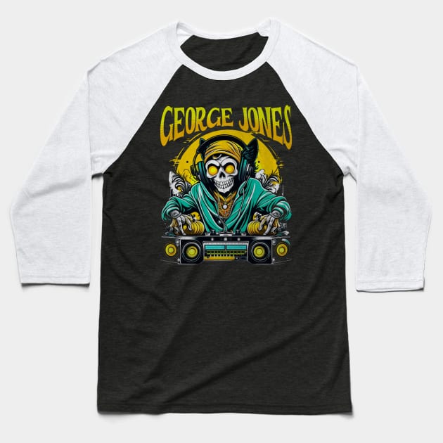 George Jones Baseball T-Shirt by darkskullxx